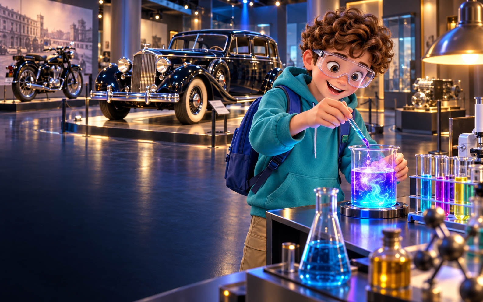 Дети проводят эксперименты в Ньютон Парке
